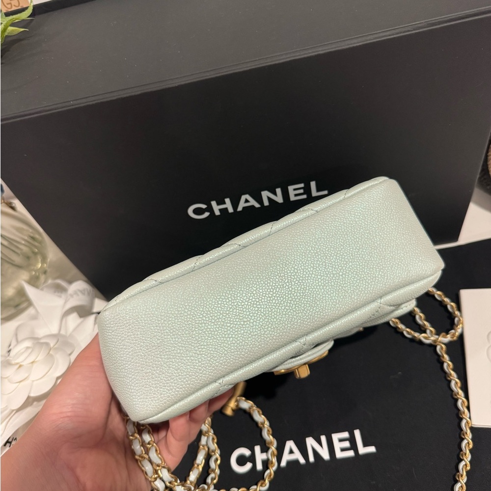 Chanel My Perfect Mini Bag – Iridescent Green (Light Blue Hue) Crossbody Handbag - Picture 6 of 15